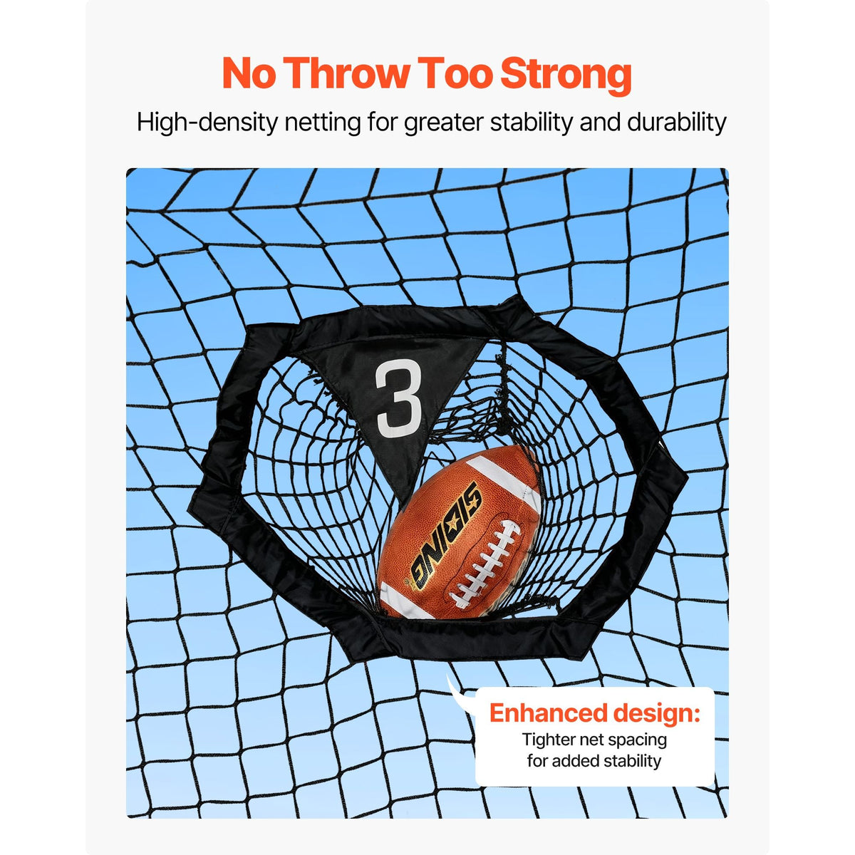 8 x 8 ft Football Trainer Throwing Net, Training Throwing Target Practice Net with 6 Target Pockets, Knotless Net Includes Straps and Portable Carry Case, Improve QB Throwing Accuracy, Black