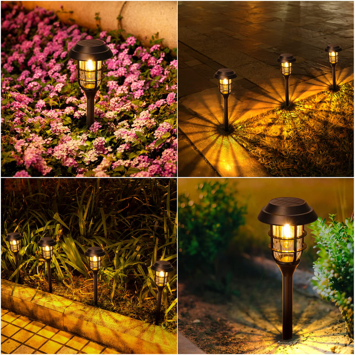 LETMY Solar Pathway Lights Outdoor, 8 Pack Bright Solar Lights Outdoor, IP65 Waterproof Auto On/Off Solar Garden Lights Solar Powered Landscape Lighting for Yard Patio Walkway Driveway