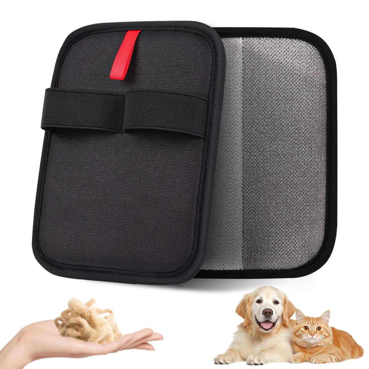 VerdeVilla Pet Hair Remover, Electrostatic Pet Hair Removal Gloves, Reusable Cat & Dog Hair Remover for Couch, Furniture, Carpet, Curtain, Upgraded Animal Fur Removal Tool, Cat Grooming Gloves-1 PCS