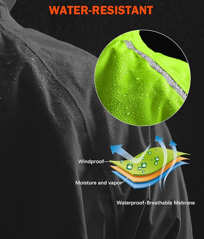 Bikewa Men's Winter Cycling Jackets Thermal Warm Water Resistant Bike Running Windproof Jacket