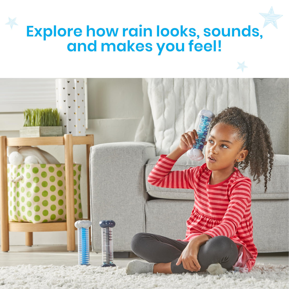 hand2mind Calming Sounds Sensory Tubes, Rain Sound Fidget Tubes, Rainstick Instrument, Toddler Sensory Toys, Calm Down Corner Supplies, Science Classroom Weather Toys, Play Therapy Activities