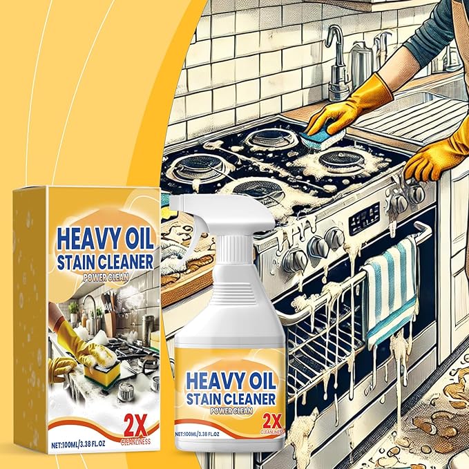 Kitchen Heavy Oil Stain Remover Spray, Power Clean Formula, 2 Pack