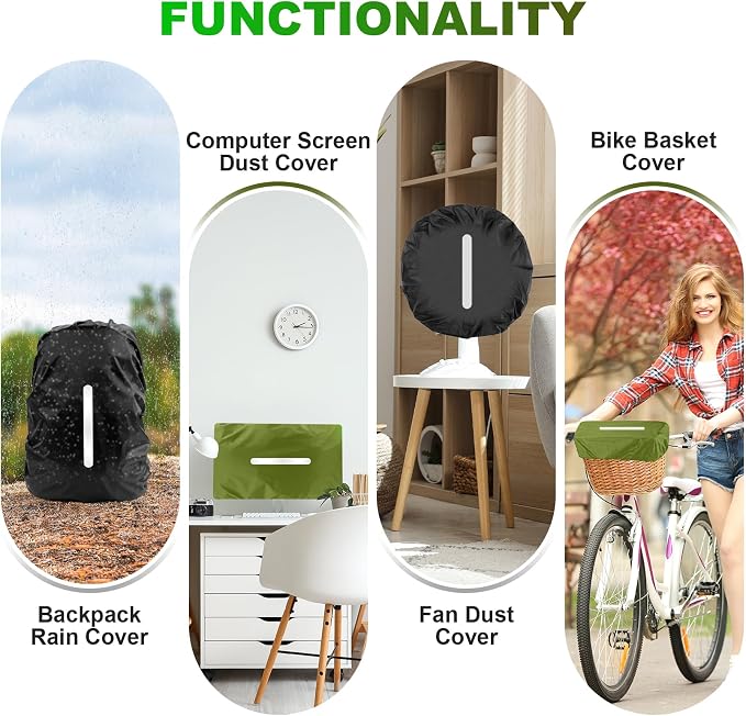 LAMA 2 Pack Waterproof Rain Cover for Backpack, Reflective Rucksack Rain Cover for Anti-Dust/Anti-Theft/Bicycling/Hiking/Camping/Traveling,L Size (for 45L-55L backpack), 1 Pcs Black + 1 Pcs Army Green