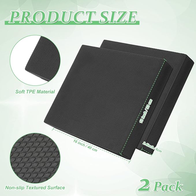 Hungdao 2 Pcs Balance Pad Thick Foam Yoga Core Training Exercise Pad for Adults Physical Therapy Fitness Stability Workout Knee Ankle Strength Training Home Work Floor