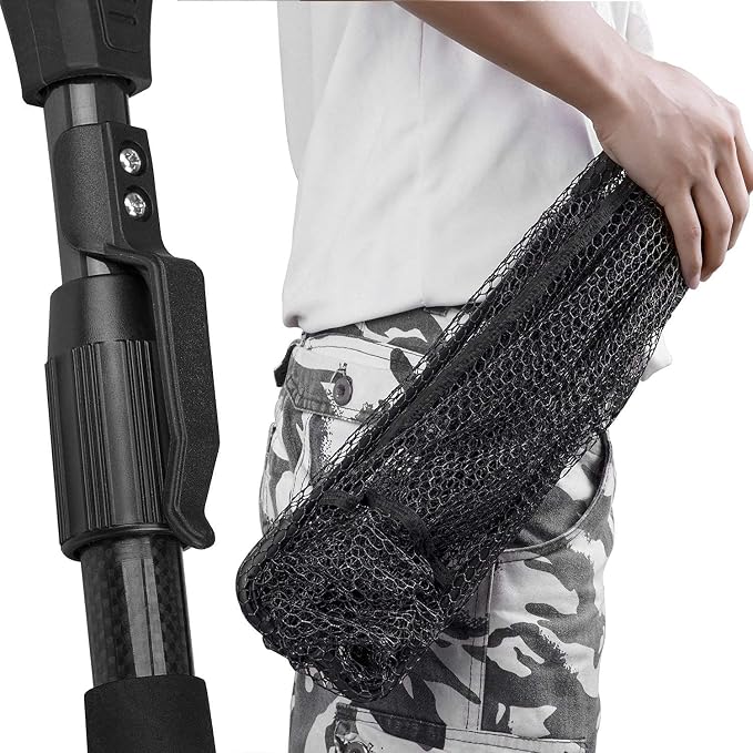 PLUSINNO Telescopic Fishing Rod and Reel Combo(2.4M 7.87FT),Fishing Net Fish Landing Net, Durable Nylon Material Mesh, Safe Fish Catching or Releasing