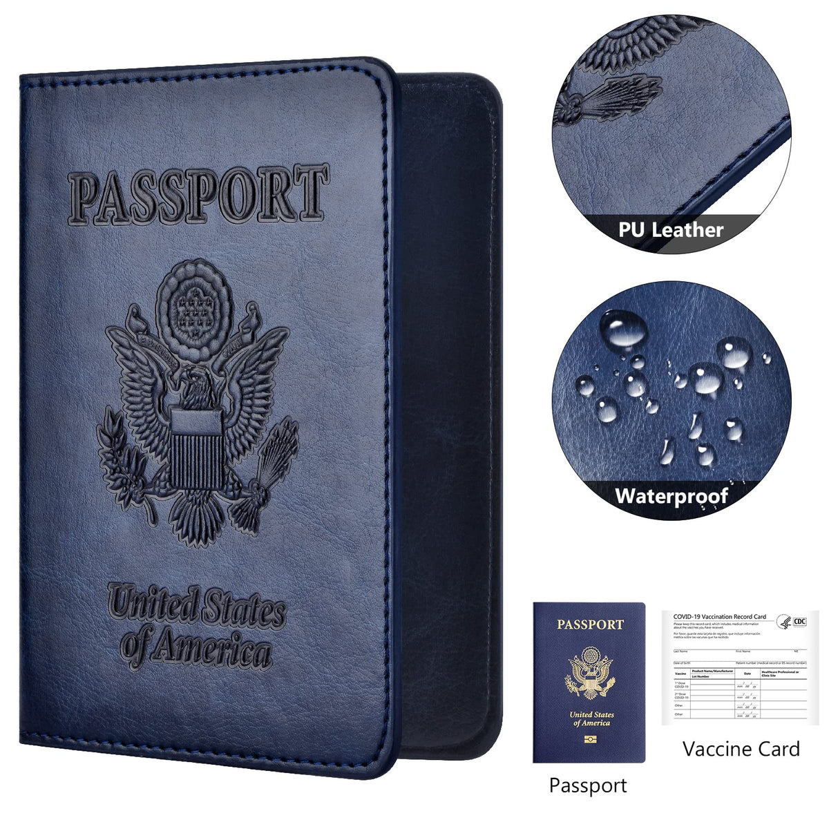 Eoehro 2Pack Passport Holder Wallet Cover Case, Travel Essentials for Women and Men