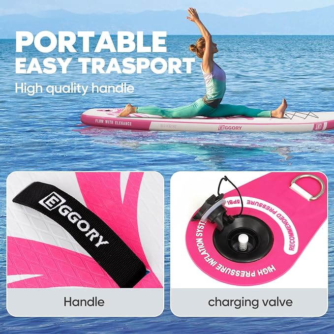 Inflatable Paddle Board,Stand Up Paddle Board Set, Extra Wide SUP Board with Removable Fin, Floating Paddle, Hand Pump, Waterproof Phone Pouch,Traveling Board