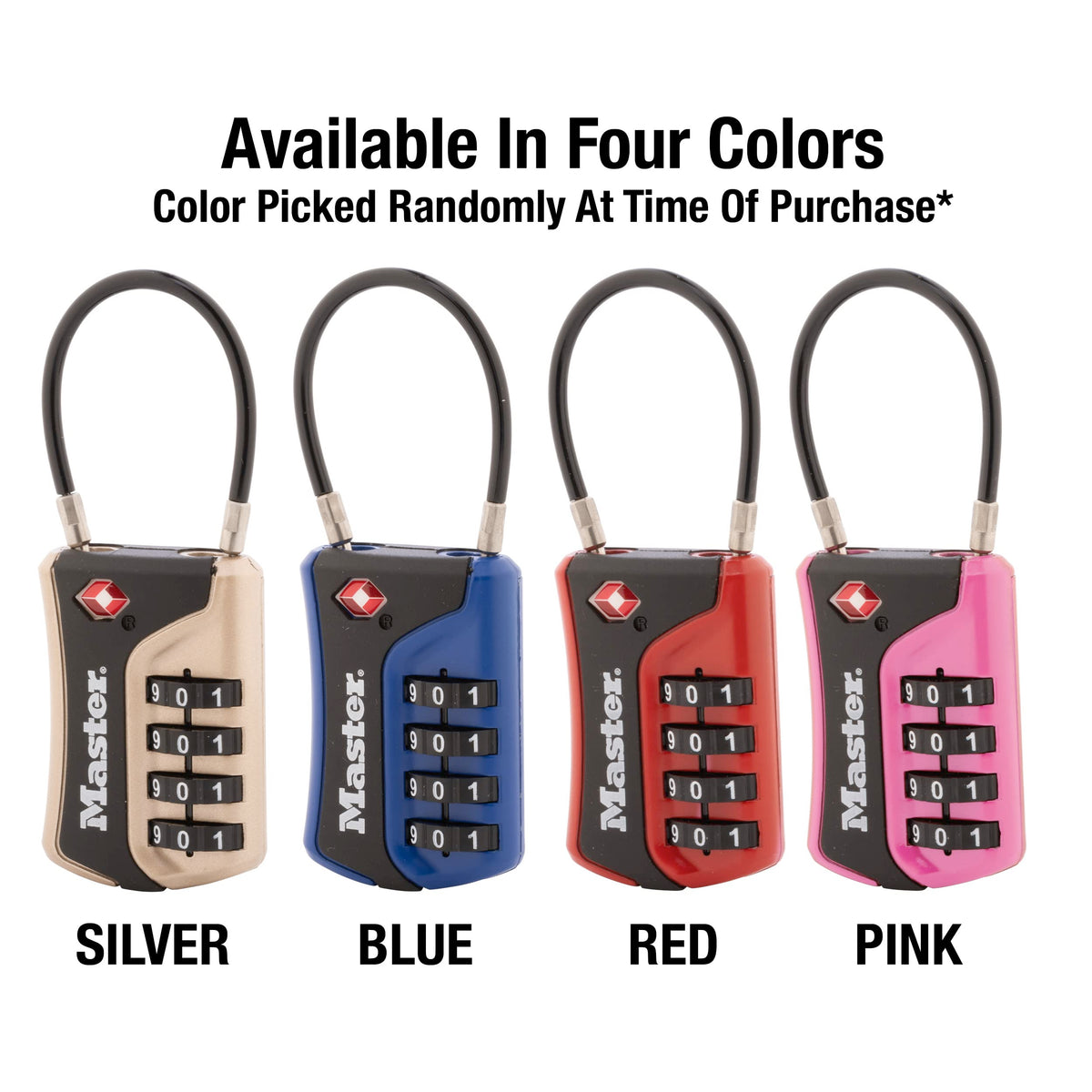 Master Lock 4697D Set Your Own Combination TSA Approved Luggage Lock, 1 Pack, Colors May Vary
