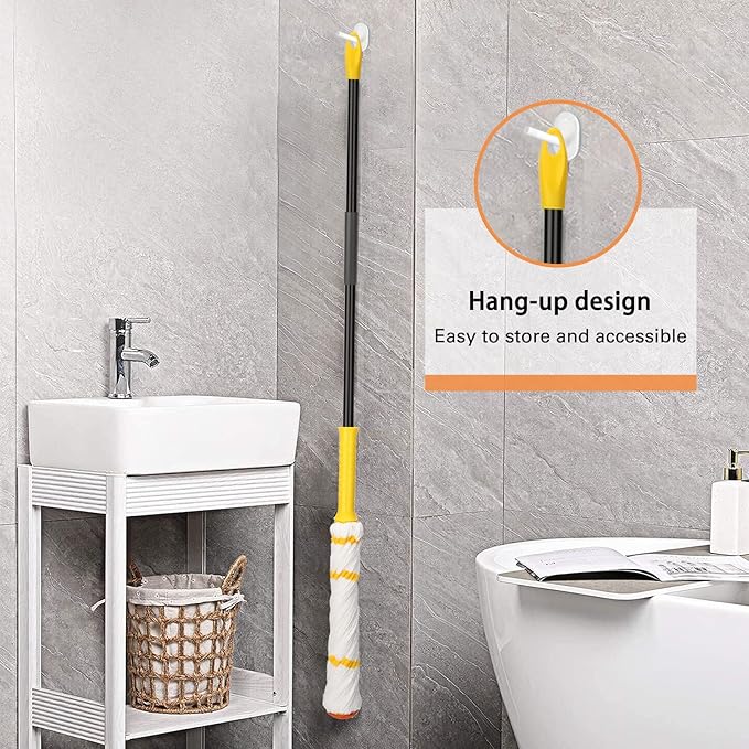 KeFanta Self-Wringing Twist Mop for Floor Cleaning, Long Handled Microfiber Floor Mop with Top Scouring Pad for Kitchen, Hardwood, Restaurant, Bathroom, Garages, Warehouses, Office,57-inch