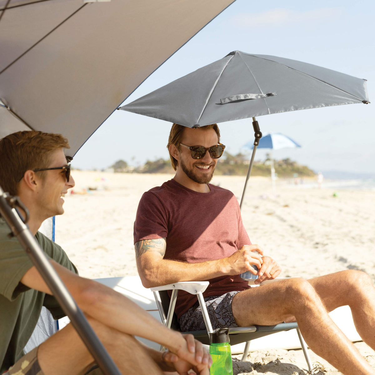 Sport-Brella Versa-Brella SPF 50+ Adjustable Umbrella with Universal Clamp, Regular, Gray