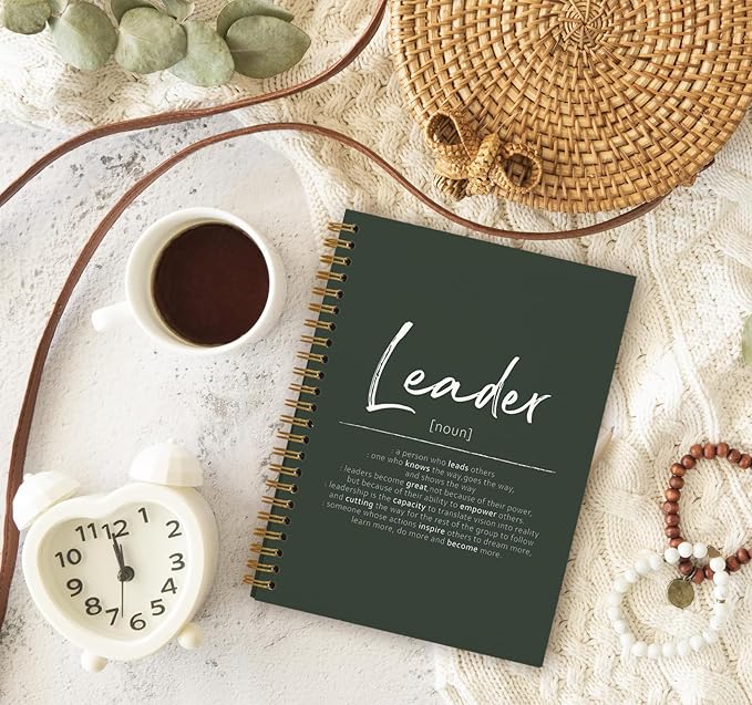OXW Leadership Gifts Notebook Journal, Leader Gifts for Women Men, Office Notebook for Work, Thank You Gifts for Leader Mentor Boss Supervisor, Dark Green Spiral Notebook 5.5 x 8.3