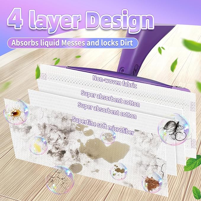 20 Count Mopping Pad for Wet Jet Mop Disposable Wetjet Pads Refills Replacement for Wet Pads Refill Compatible with Wet Jet Pads Thickness & Absorbent for Household Multi-Surface