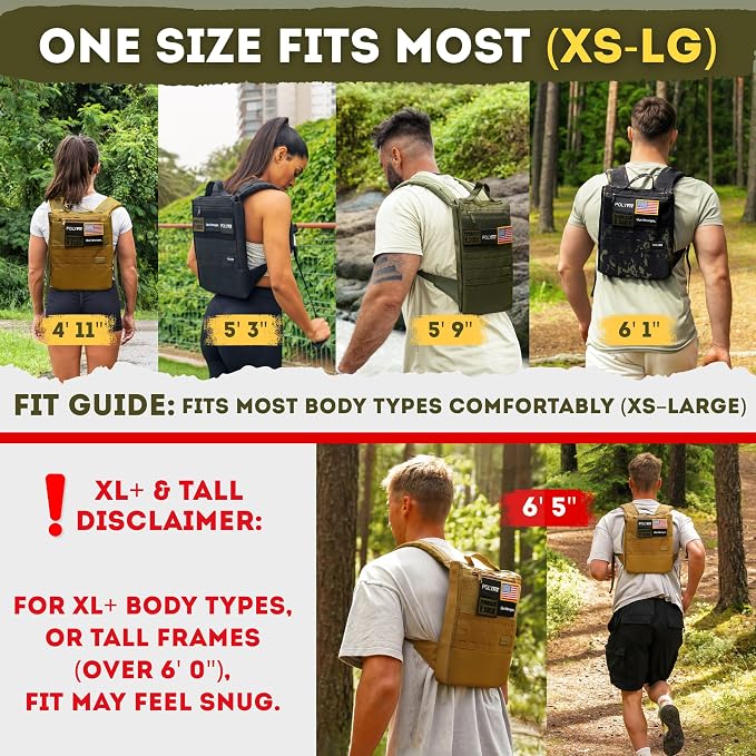 Polyfit Rucking Backpack 2.0 - Weighted Ruck Pack for Weight Plates - Patent Pending Side-Loading Rucksack for Walking, Running, Rucking, Strength and Endurance Training - Tan