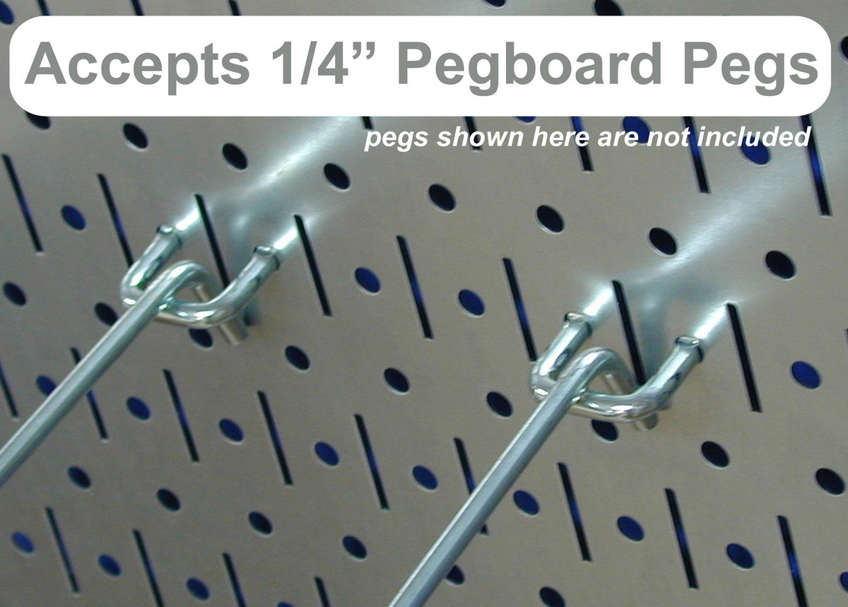 Wall Control Kitchen Pegboard Organizer Pots and Pans Storage Rack Organization Kit with Metallic Silver Pegboard and Black Accessories