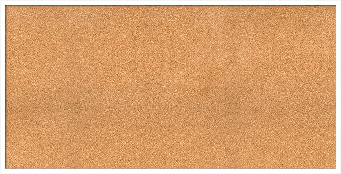 Amanti Art Natural Cork Board for Wall, 29x57 Vision Board with White Frame, Oversize Corkboard Office Decor for Home Organization, Modern Corkboard Pinboard to Display Items for Home Organization in