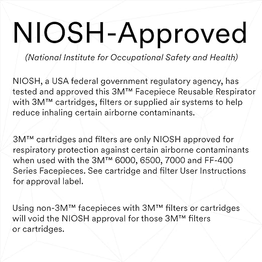 3M Full Facepiece Reusable Respirator 6900, NIOSH, Large Lens, ANSI High Impact Eye Protection, Silicone Face Seal, Four-Point Harness, Comfortable Fit, Painting, Dust, Chemicals, Large