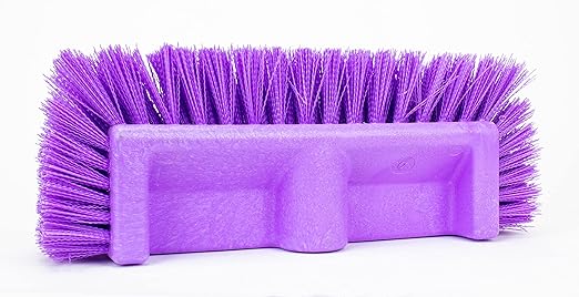 SPARTA Multi-Level Tile Scrub Brush 12" Wide Brush Head, Heavy-Duty Tile Cleaning Brush with End Bristles for Commercial Tiles, Tubs and Floor, Plastic, 12 Inches, Purple
