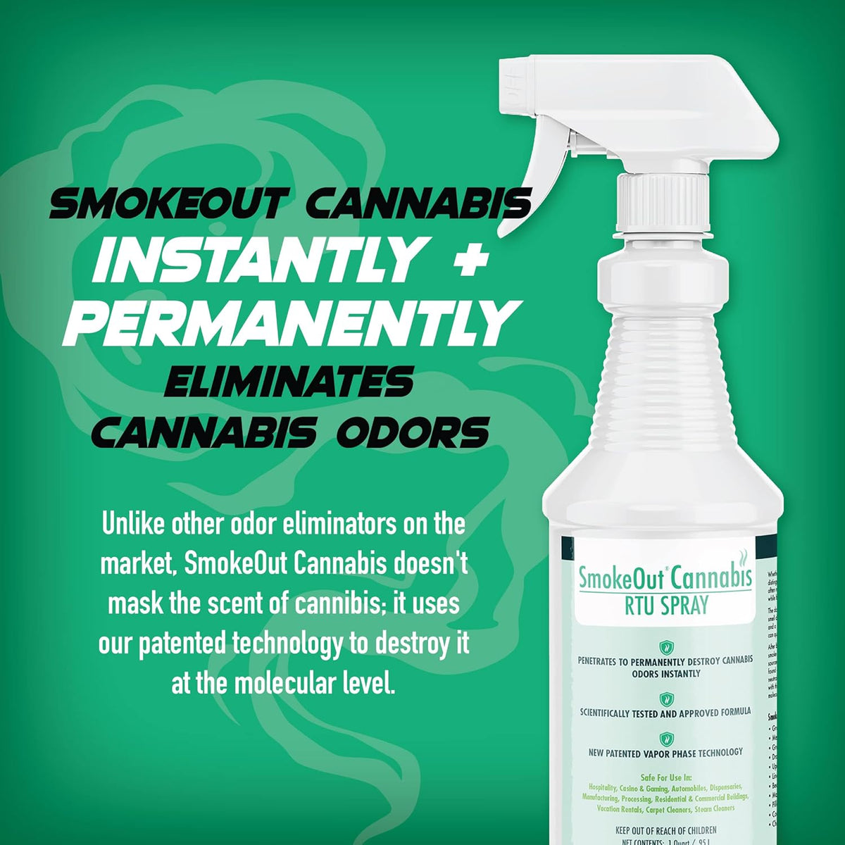 SmokeOut - Commercial Strength Odor Eliminator - Neutralizer, Deodorizer, Odor Remover (32 ounce)
