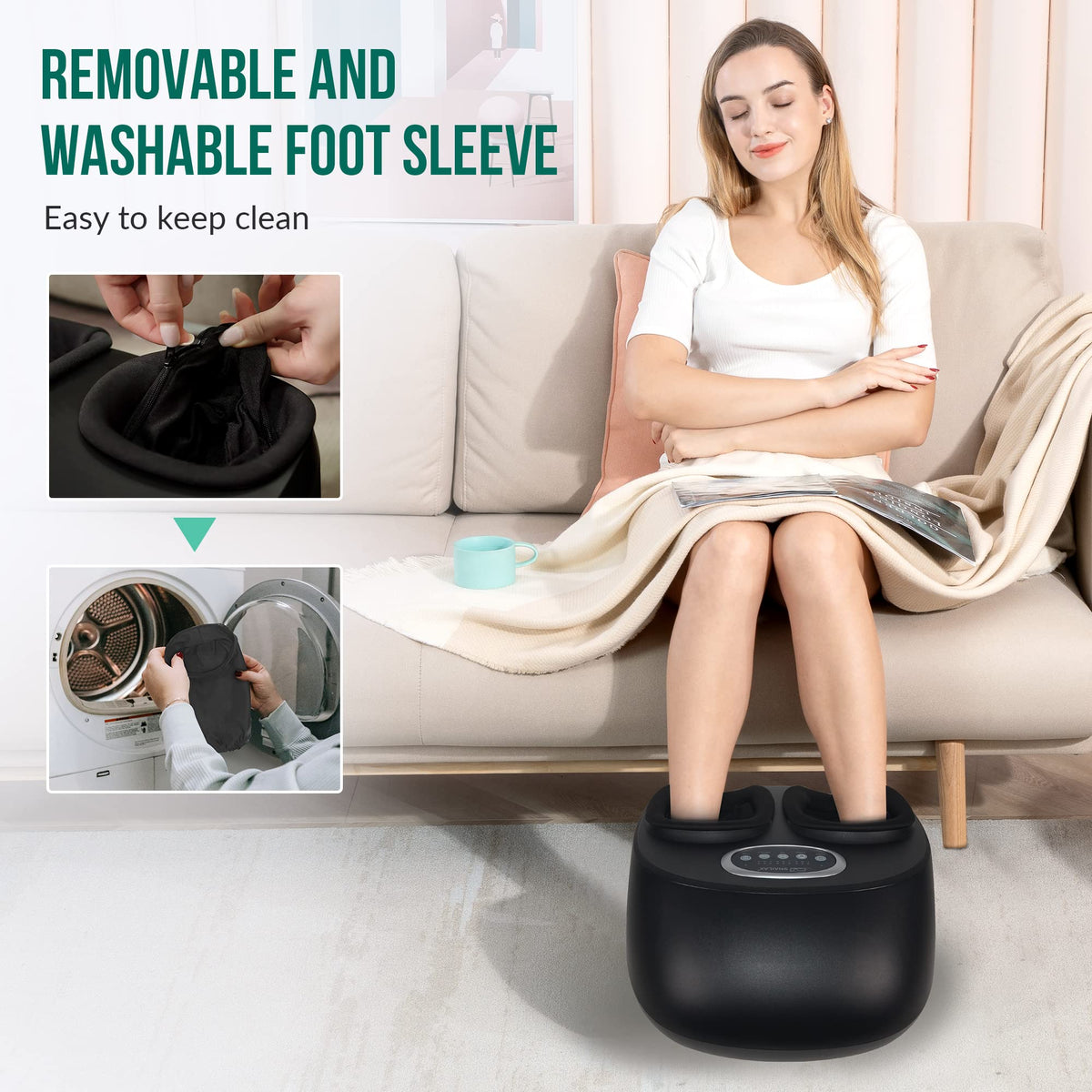Snailax Foot Massager with Heat, FSA HSA Eligible, Kneading, Compression, Vibration, Shiatsu Feet Massage Machine for Plantar Fasciitis, Neuropathy, Foot Warmer, Christmats Gifts for Women Men,Size 13