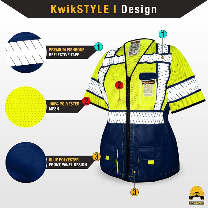 KwikSafety - Charlotte, NC - SHERIFF & SPECIALIST Class 2 & Class 3 Hi Vis ANSI OSHA Safety Vest for Women