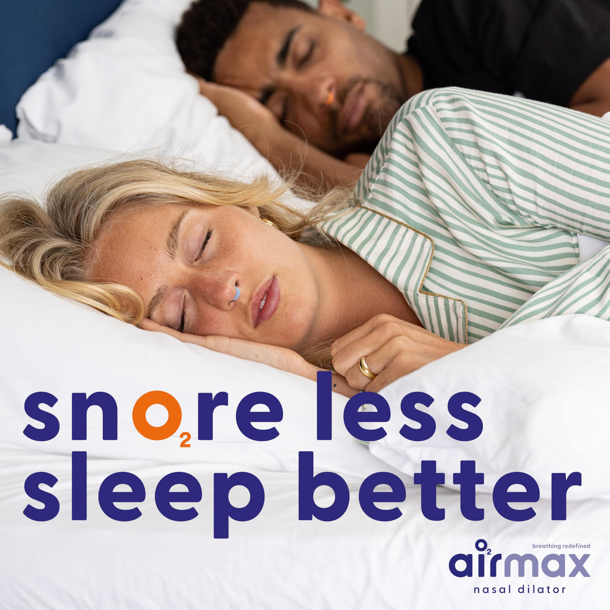 AIRMAX Nasal dilators for Sleeping - 76% More Airflow - Anti snoring Devices - Breathe Freely Through The Nose - Sinus Relief, Relief and snoring Solution - 2X Medium Orange - 6 Month Relief