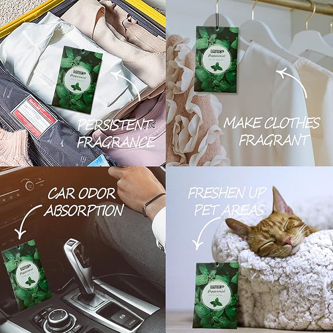 MYARO 12 Packs Peppermint Potpourri Bags Sachets for Drawer and Closet, Long-Lasting Drawer fresheners Closet sachets Home Fragrance