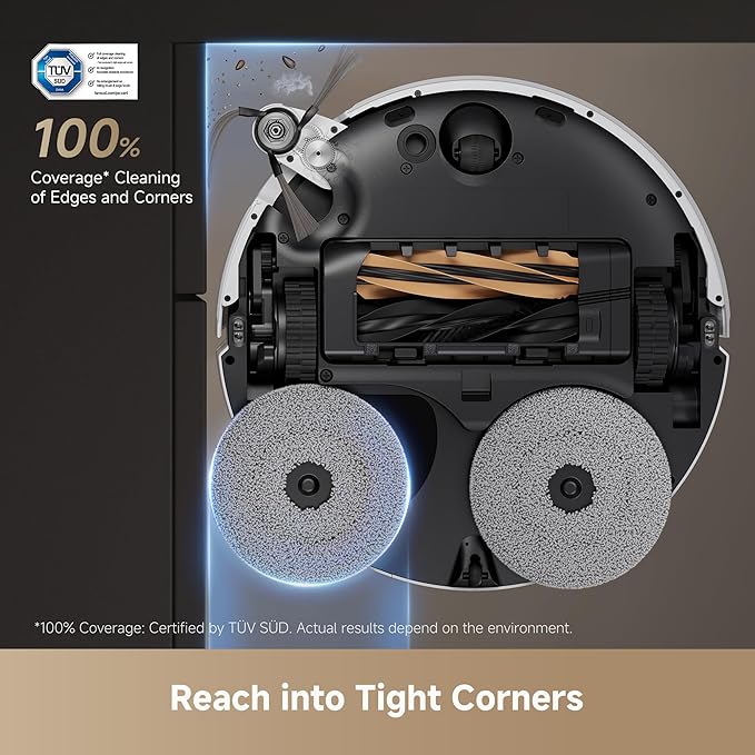 DREAME X50 Ultra Complete Robot Vacuum and Mop with Auto-Empty and Mop Self-Cleaning, 20,000Pa Suction, Obstacle Avoidance and 360° Navigation, Corner to Edge Deep Cleaning, Detangling Brush (White)