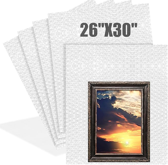 5 Pack 26 * 30 Inch Extra Large Bubble Pouches Clear Bubble Pouch Wrap Bags for Packing Shockproof Cushioning Wrap Bag for Shipping Moving Fragile Dishes China Plates Painting Fragile Items