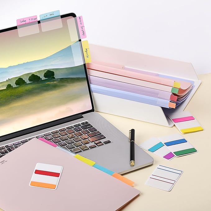 Mr. Pen- Sticky Index Tabs, 500 Pcs, 21 Sets, Colorful Sticky Tabs for Notebooks, Page Markers, Page Tabs for Binders, Page Tabs Sticky Tabs for Books, Notebook Tabs, Book Sticky Tabs for Notebooks