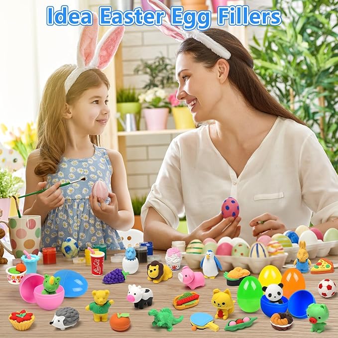 Animal Erasers for Kids 50 Pack Kid's Eraser Bulk Pull Apart Erasers 3D Puzzle Eraser Classroom Rewards and Prizes Class Treasure Box Kid Party Favors Back to School Supplies Gift