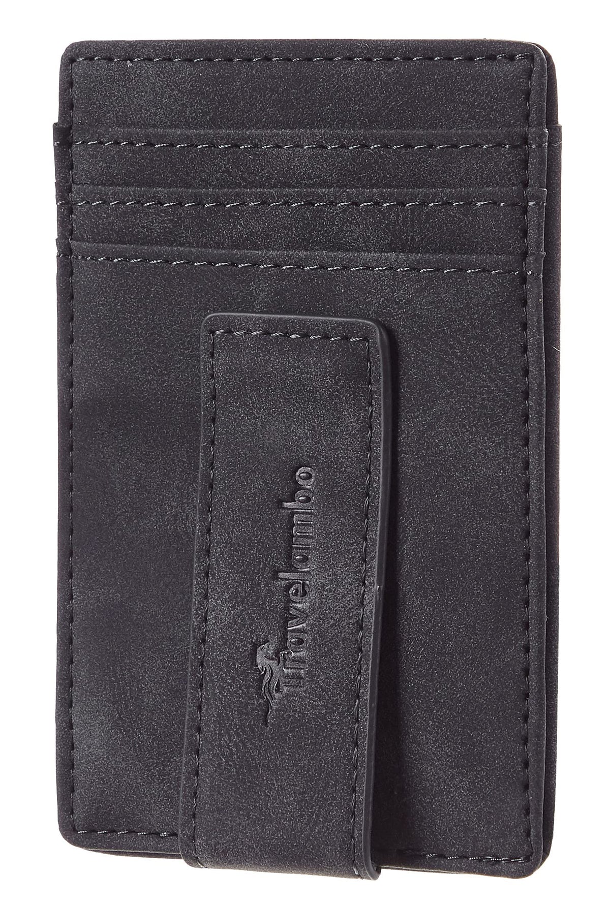 Travelambo Money Clip for Men Magnetic Front Pocket Wallet Slim Wallet Minimalist Card Holder RFID Blocking (Deep Grey)
