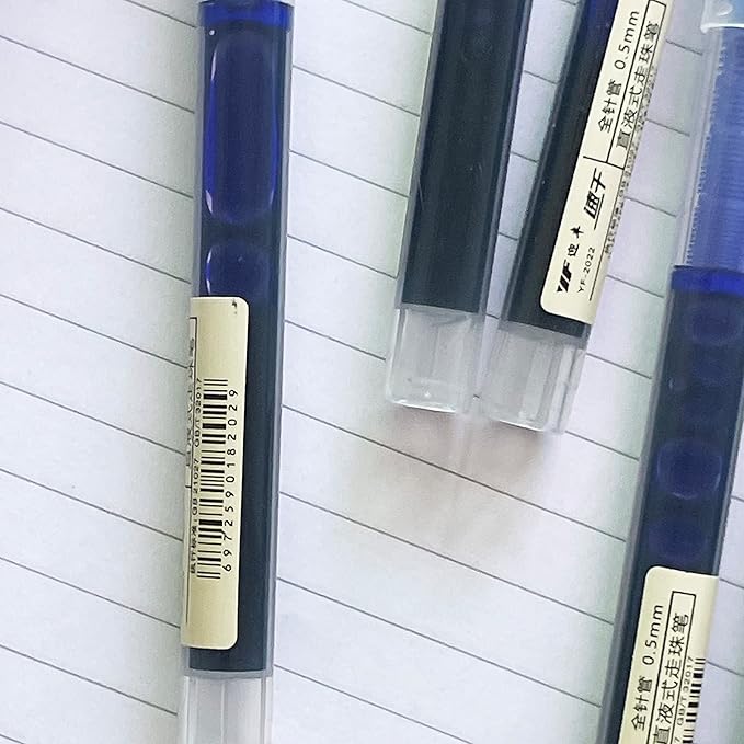sencoo 5 pack Extra Fine Point Pens Liquid Ink Pen Rolling Roller ball Quick-drying Ink for Home Office School (Blue)