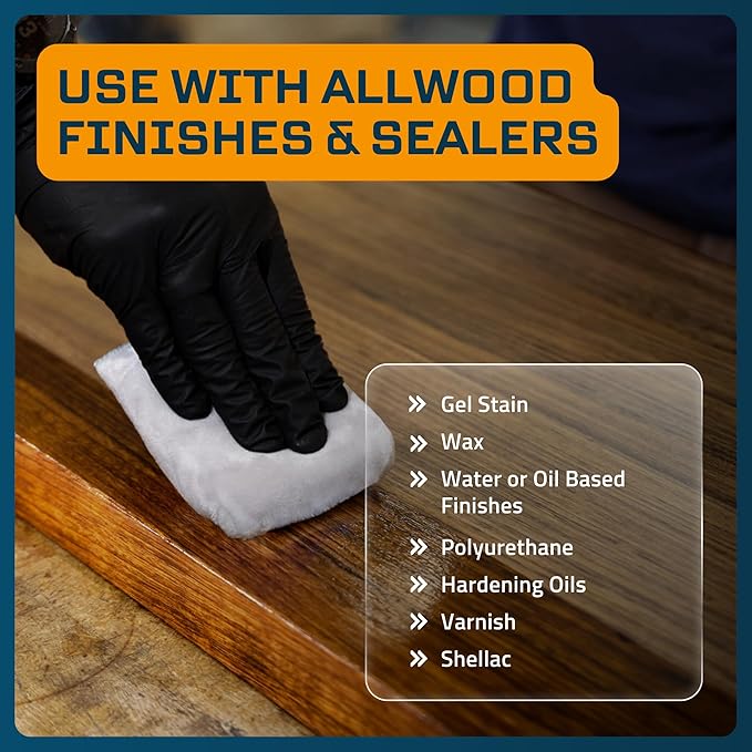 MāKRS Stain Sponge, 3-Pack Staining Pads, Stain Brushes for Wood, Lint and Streak-Free Applicator Sponges, Micro-Brush Over Foam Core, for Wood Stains and All Finishes, Easy to Use