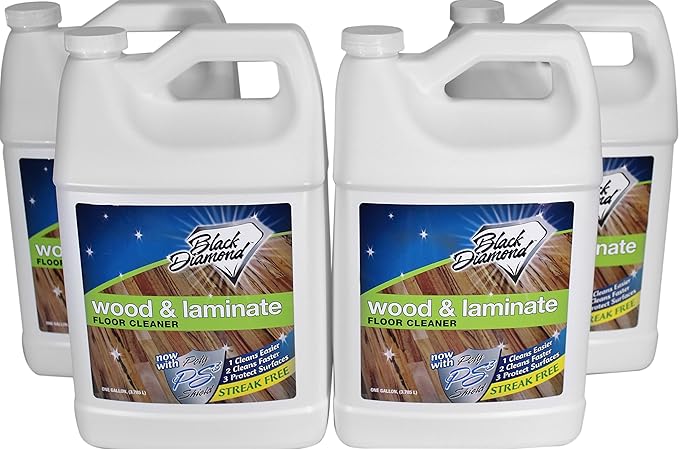 Black Diamond Stoneworks Wood & Laminate Floor Cleaner: For Hardwood, Real, Natural & Engineered Flooring –Biodegradable Safe for Cleaning All Floors. Streak-Free, Easy To Use, Non-Toxic, No-Rinse!
