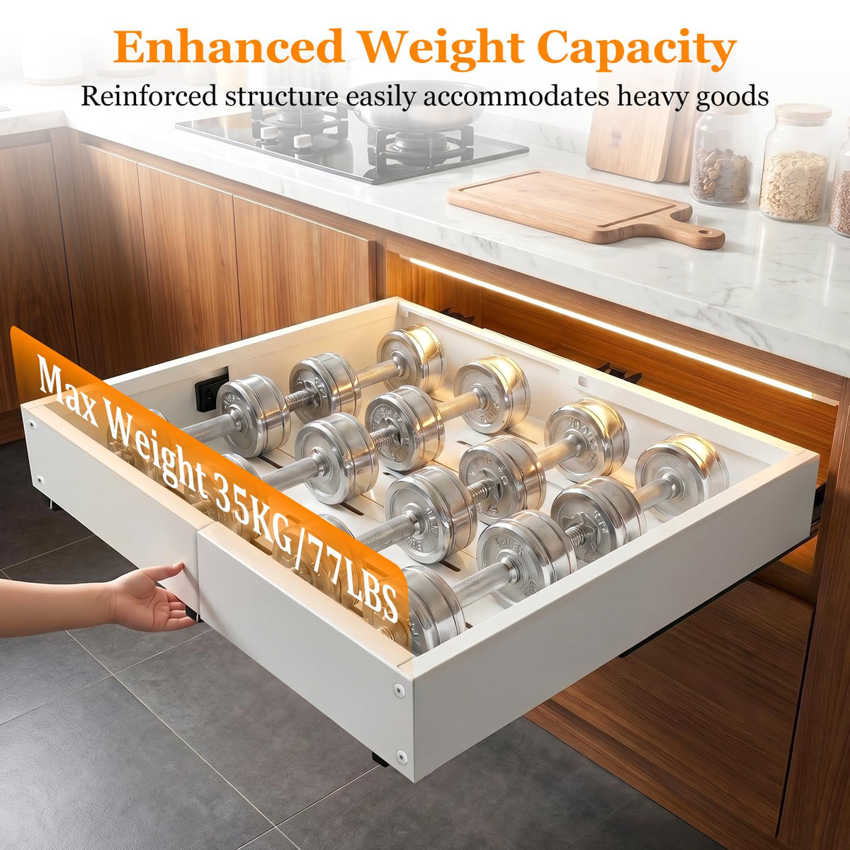Philosun Pull Out Cabinet Organizer for Kitchen,Full Expandable Width 12"-19" Depth 16"-22" Cabinet Drawers Slide Out No Drill Adhesive,Cabinet Pull Out Shelves for Kitchen Pots Pans Spices 2Pack