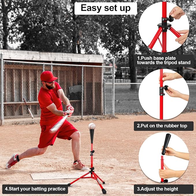 7'X7' Baseball Softball Practice Net,Pitching Net,Batting Net,with Baseball Tee,Bonus Strike Zone and Bow Frame,for Hitting,Pitching, Catching