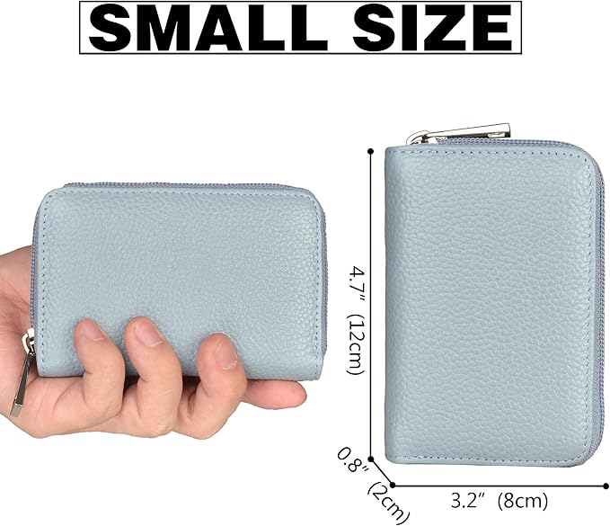 Easyoulife Genuine Leather Credit Card Holder Zipper Wallet With 26 Card Slots