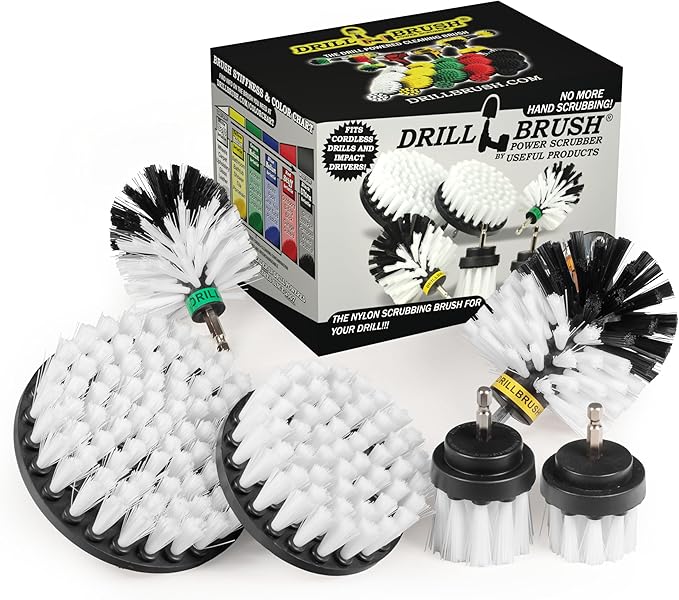 Drill Brush – Ultimate Car Wash Kit - Cleaning Supplies – Car Carpet - Truck Accessories - Wheel Brush - Motorcycle Accessories - Car Mats - Spin Brush - Interior Leather, Vinyl, Upholstery, Fabric