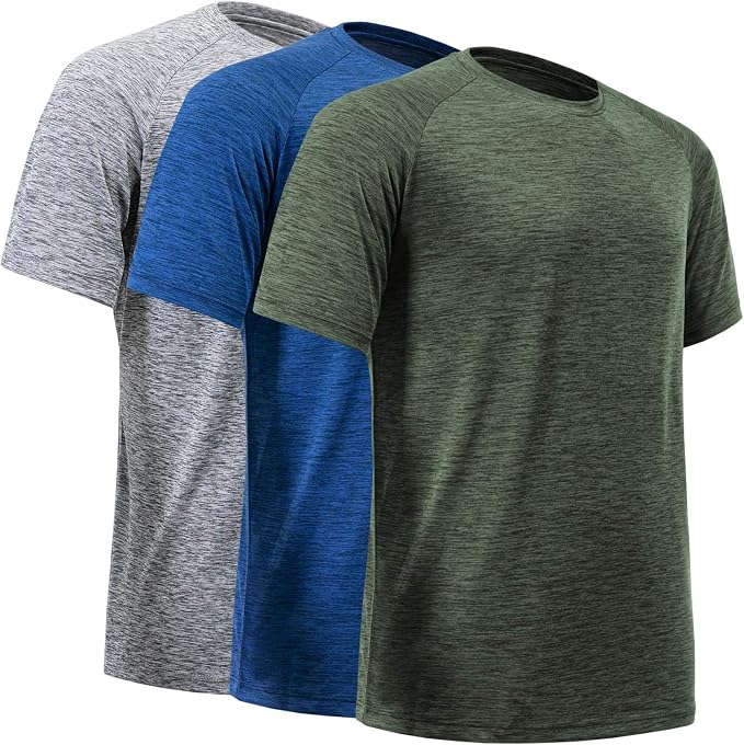BALENNZ Workout Shirts for Men, Moisture Wicking Quick Dry Active Athletic Men's Gym Performance T Shirts