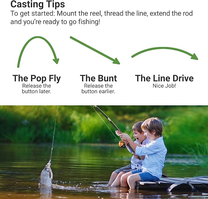 Lanaak Kids Fishing Pole, Kids Portable Telescopic Fishing Rod Set, Tackle Box and Fishing Net Combo Kit, Kids Fishing Gear for Boys and Girls Age 5-10 and Youth