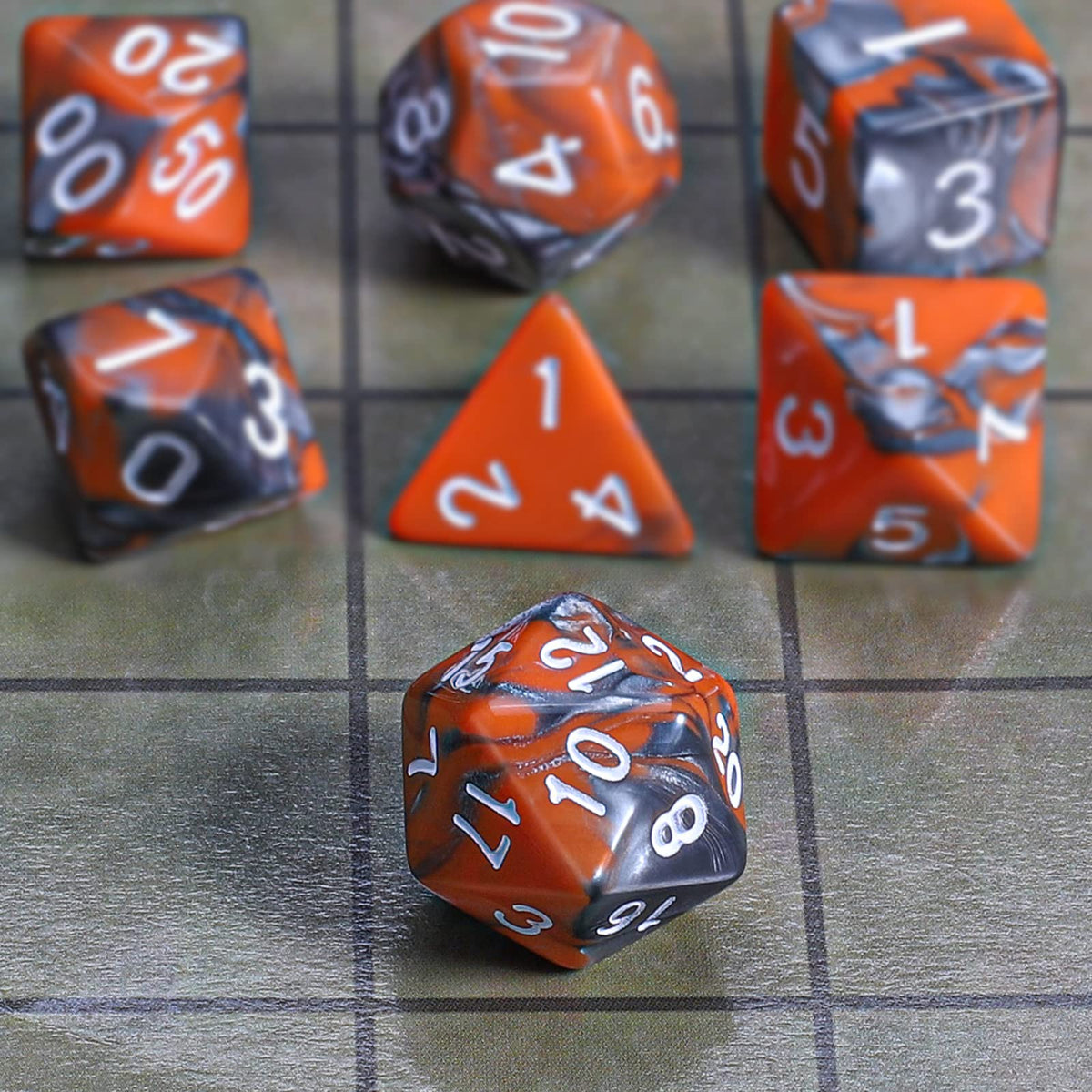 CiaraQ DND Polyhedral Dice Set with a Black Dice Bag for D&D RPG MTG Role Playing Table Games