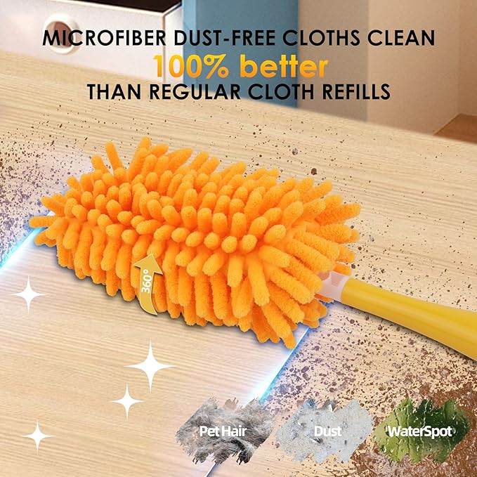 Redones Dusters for Swiffer - Reusable Duster Refill Compatible with Swiffer Hand Duster, 360 Heavy Duty Dusters Refills 4 Pack(Handle is Not Included)