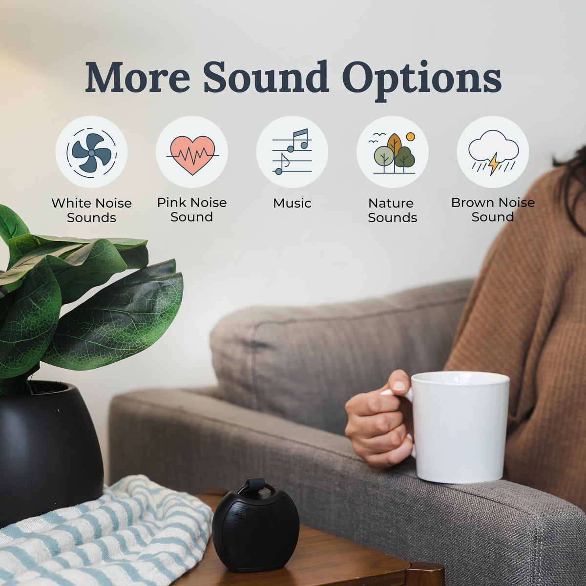 Yogasleep Rohm+ Travel White Noise Machine, with Wireless Speaker & Charging, 20 Soothing Natural Sounds, Noise Canceling for Sleep Aid, Office Privacy & Meditation, Compact Size (Black)