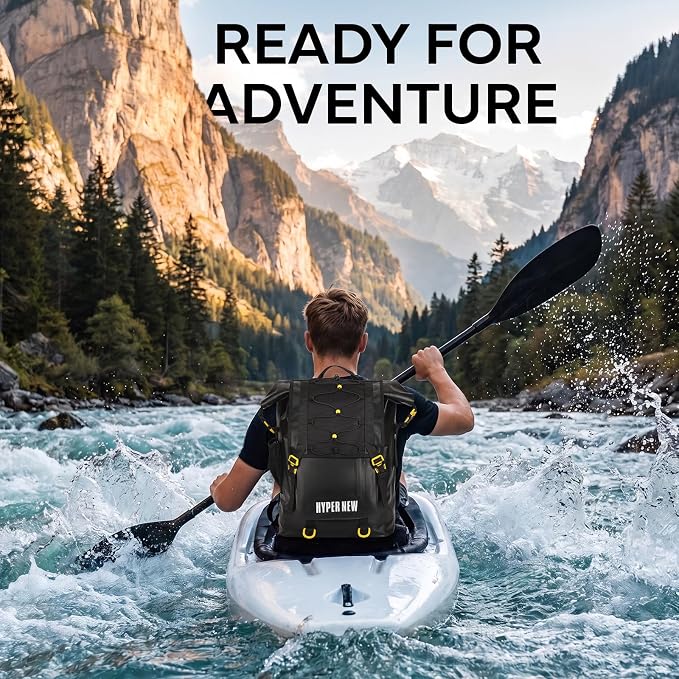 30L Waterproof Dry Bag Backpack | Breathable back. 500D PVC with roll-top waterproof design. Suitable for hiking, fishing, water sports, daily commute & travel