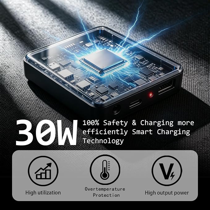 30W Portable Foldable Solar Panel, 4-Fold Solar Charger with USB QC3.0 & DC Outputs, lPx4 Waterproof Solar Panel Charger for Camping, Hiking, Portable Source, Emergency Power Outage