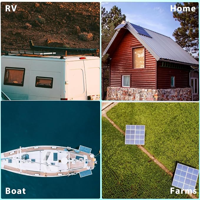 120 Watt 12Volt Solar Panel Starter Kit Monocrystalline Module 10A Charge Controller for RV, Boats, Trailer, Camper,Cabin Off-Grid System(120W Solar kit)