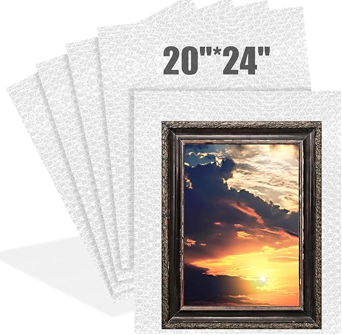 5 Pack Extra Large Bubble Pouches 20 * 24 Inch Clear Bubble Pouch Wrap Bags for Packing Shockproof Cushioning Wrap Bag for Shipping Moving Fragile Dishes China Plates Painting Fragile Items