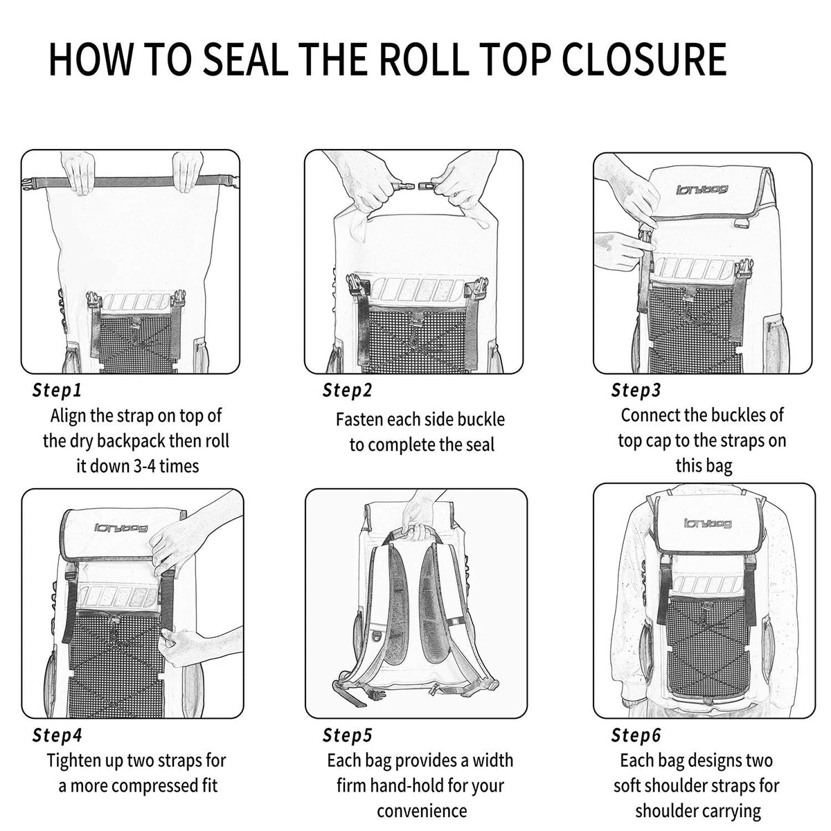 IDRYBAG Waterproof Backpack for Men 25L/45L, Dry Bags Kayak, Dry Backpack Camping Hiking