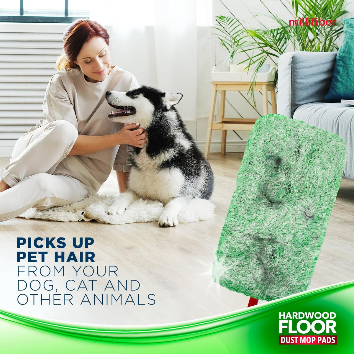 Floor Duster Refill 15x8 Inches - Pet Heavy Duty Duster Refill Compatible with All 15x8 Mop Heads, 3-Pack (Mop is Not Included)