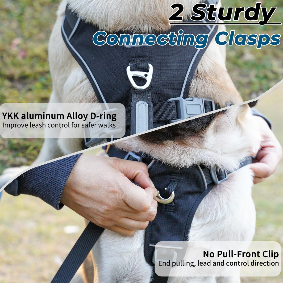 Wuffley Escape Proof Dog Harness and Leash Set, Lightweight Dog Harness with Lift and Assist Handle, No Pull Reflective Pet Vest for Small Medium Dogs, Ideal for Puppy Walking and Training (Black,XS)